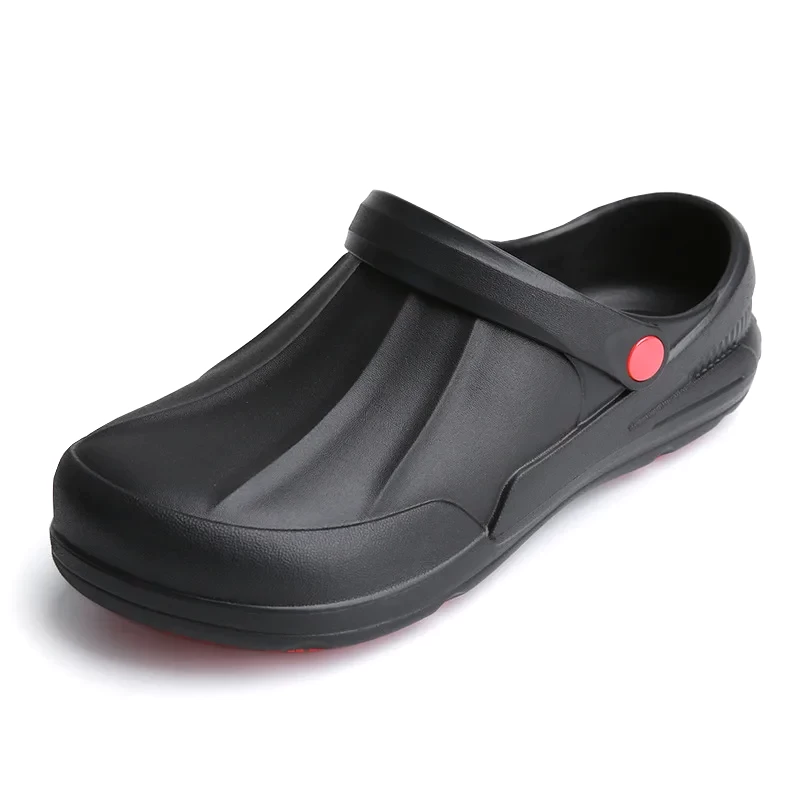 TM3112 Sandalia de chef de cocina antideslizante resistente al aceite EVA suave negra zapatos para hombres