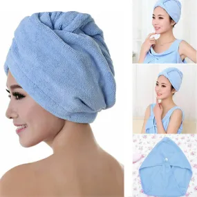 Toalla De Microfibra Suave Para El Cabello Turbante Baño