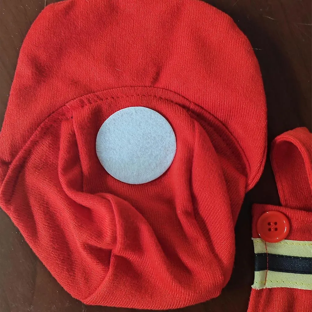 Traje de recién nacido Sombrero y mono Ducha infantil Ropa de foto Uniforme de bombero