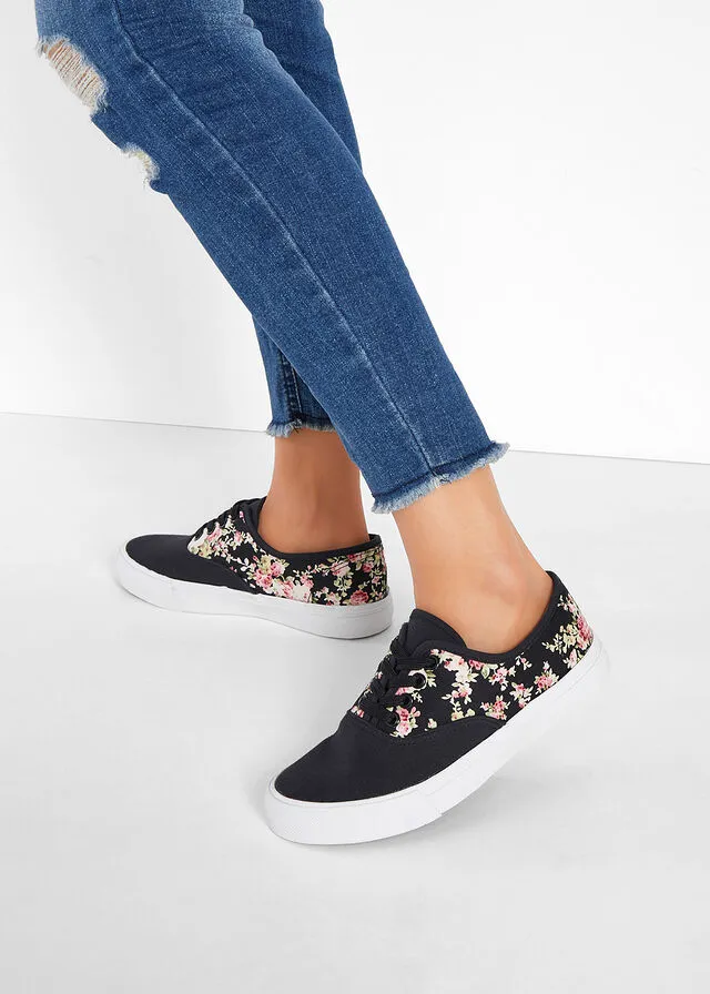 Zapatillas deportivas Negro de flores