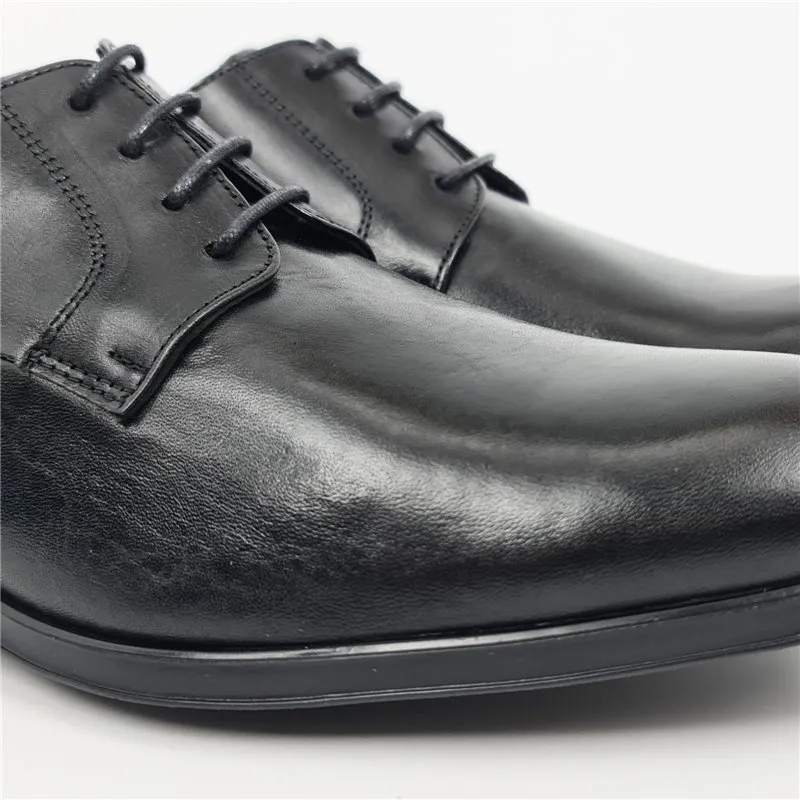 Zapatos Derby Hombre Piel Napa Suela De Goma 9972 Negro, de Latino