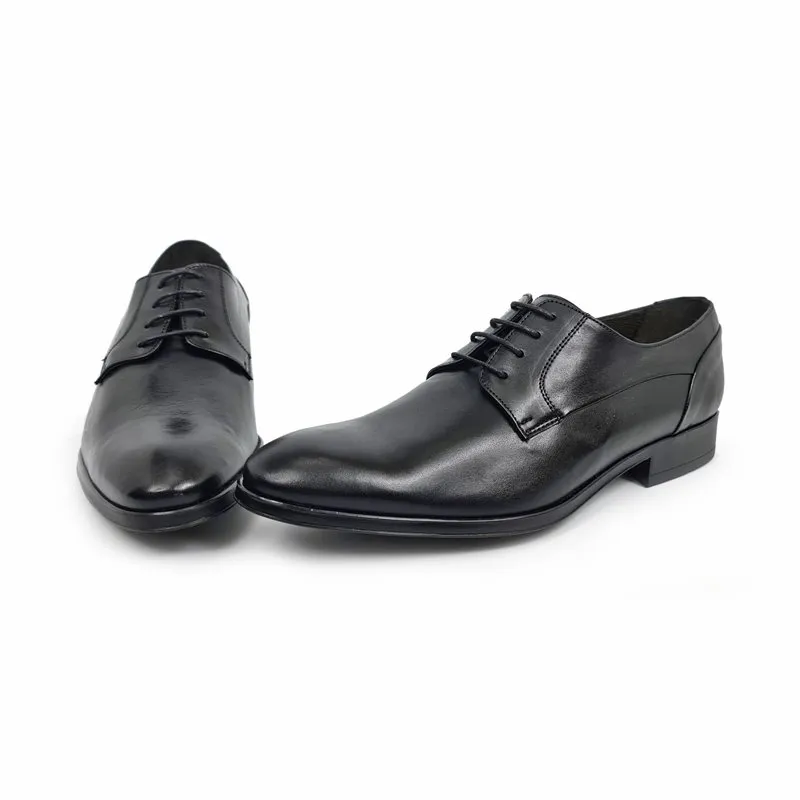 Zapatos Derby Hombre Piel Napa Suela De Goma 9972 Negro, de Latino