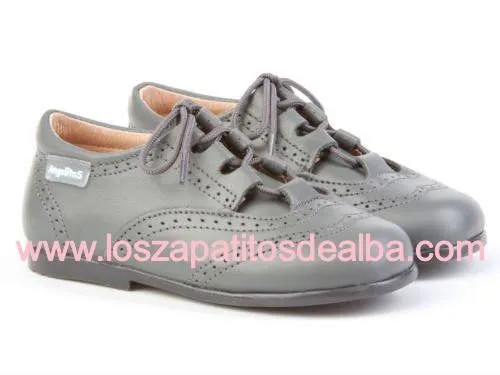 Zapatos Inglesitos Gris  Marca Angelitos